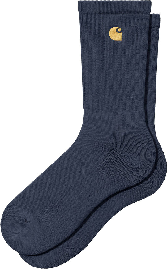  Carhartt Wip Calze Chase Socks Blue Gold Uomo
