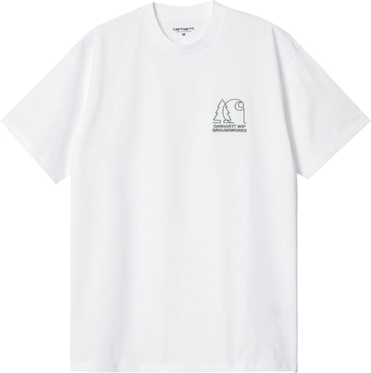  Carhartt Wip T-shirt Ss Groundworks T-shirt Organic White Uomo Bianco