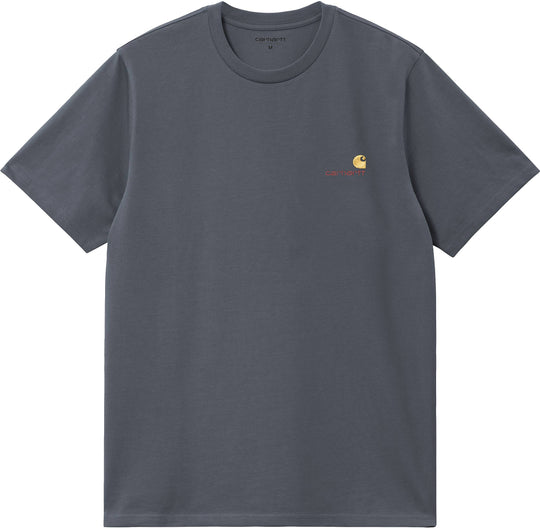  Carhartt Wip T-shirt S/s American Script Tee Zeus Uomo Grigio
