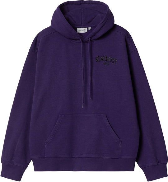  Carhartt Wip Felpa Hooded Onyx Script Sweat Tyrian Black Uomo Viola