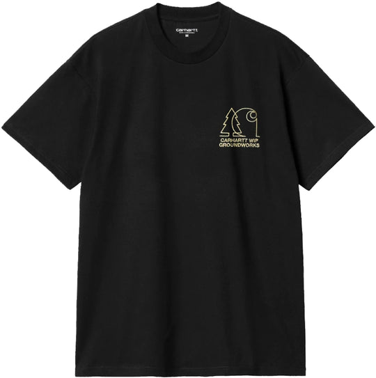  Carhartt Wip T-shirt Ss Groundworks T-shirt Organic Black Uomo Nero