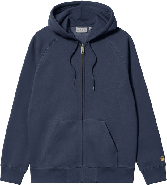  Carhartt Wip Felpa Hooded Chase Jacket Blue Gold Uomo