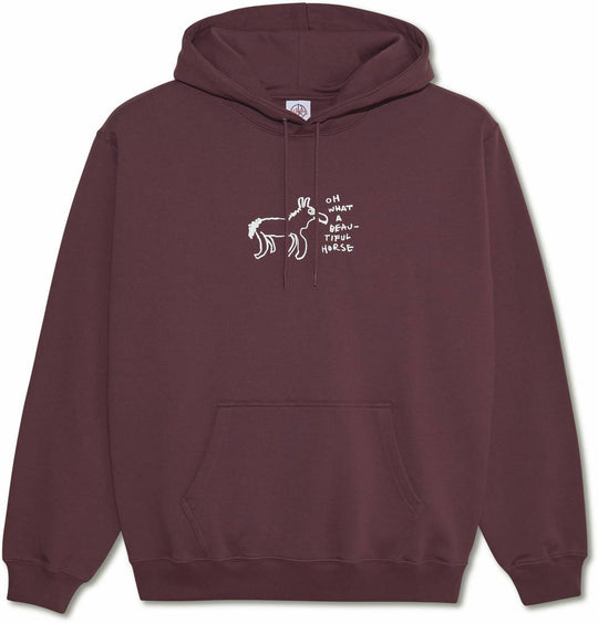  Polar Skate Co. Felpa Dave Hoodie Beautiful Horses Plum Uomo Bordeaux
