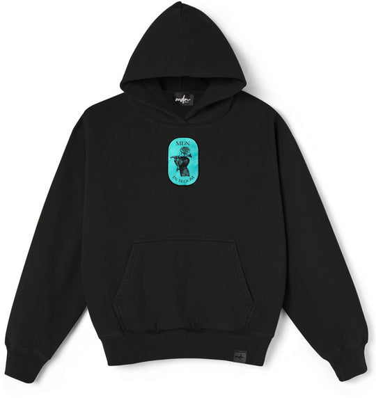  Mdn Felpa In Bloom Hoodie Black Turquoise Special_unisex Nero
