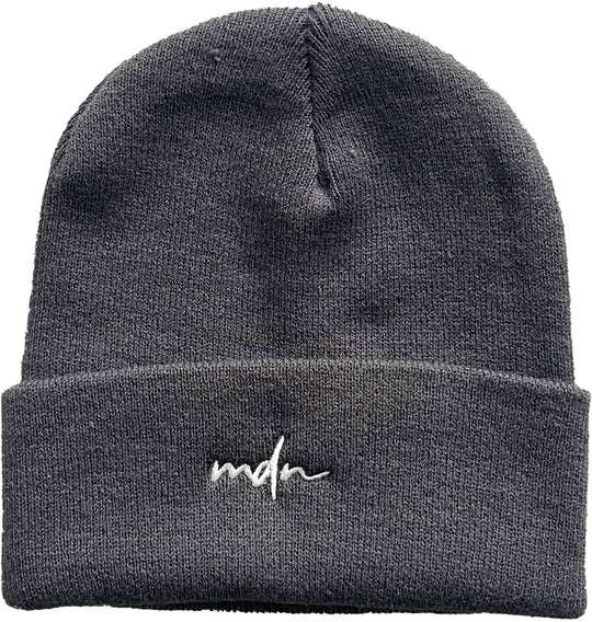  Mdn Cuffia Acrylic Logo Beanie Asphalt Grey White Special_unisex Grigio