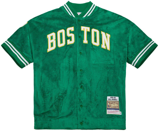 Mitchell & Ness Giacca Shooting Shirt Celtics 1959 Bill Russel Green Mitchell E Ness Uomo Verde