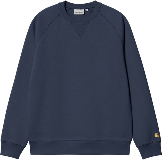  Carhartt Wip Felpa Chase Sweat Blue Gold Uomo