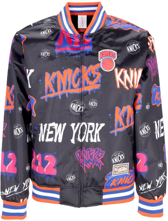  Mitchell & Ness Giacca Nba Slap Sticker Reversible Jacket Knicks Mitchell E Ness Uomo Nero