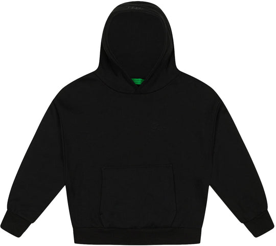  Garment Workshop Felpa Double Layer Embro Hoodie Chaos Black Uomo Nero