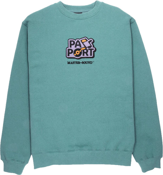  Pass Port Felpa Master Sound Embroidered Sweater Washed Out Teal Pass-port Uomo Verde