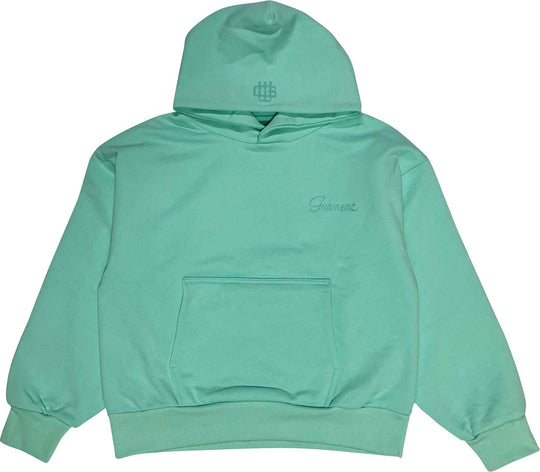 Garment Workshop Felpa Double Layer Embro Hoodie Virdian Green Uomo Verde