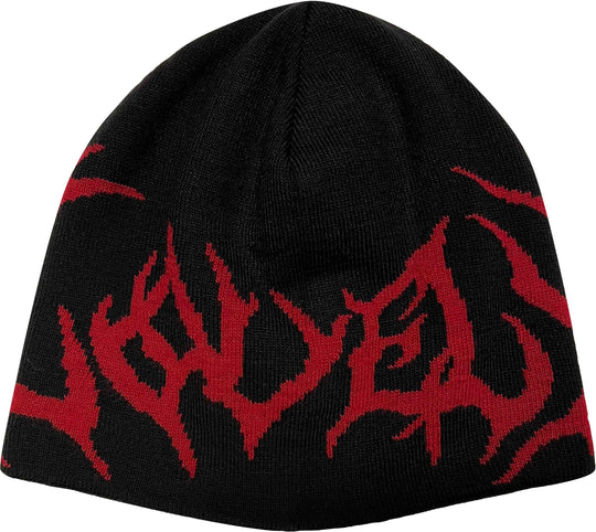  Lovely Death Dreams Beanie Black Red Uomo Nero
