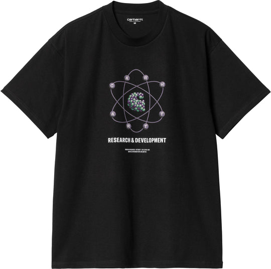  Carhartt Wip T-shirt S/s R&d Tee Black Uomo Nero