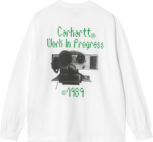  Carhartt Wip T-shirt Ls Soundface Tee White Uomo Bianco
