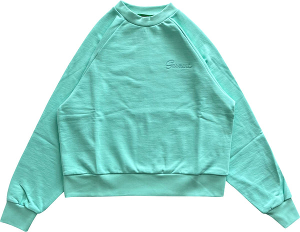 Garment Workshop felpa Embro Raglan Crew Neck Sweater virdian green