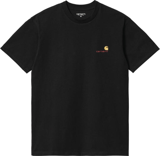 Carhartt Wip T-shirt Ss American Script T-shirt Black Uomo Nero