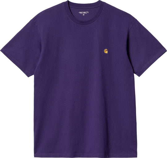  Carhartt Wip T-shirt Ss Chase T-shirt Tyrian Gold Uomo Viola