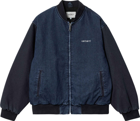  Carhartt Wip Giacca Paxon Bomber Blue Dark Navy Stone Washed Uomo