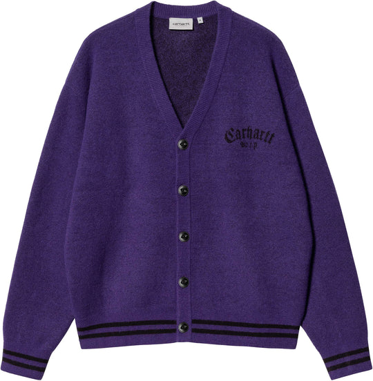  Carhartt Wip Maglione Onyx Cardigan Tyrian Black Uomo Viola