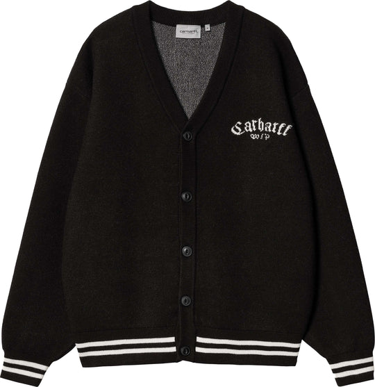  Carhartt Wip Maglione Onyx Cardigan Black Wax Uomo Nero