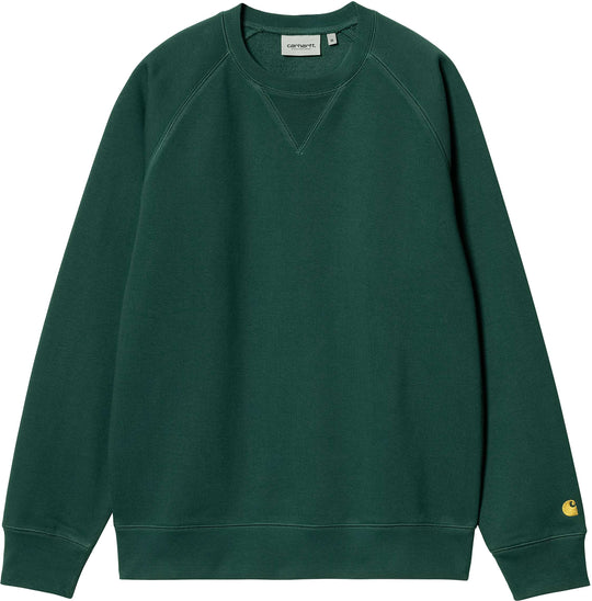  Carhartt Wip Felpa Chase Sweat Chervil Gold Uomo Verde
