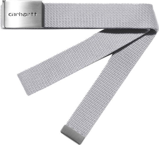  Carhartt Wip Cinta Clip Belt Chrome Sonic Silver Uomo Grigio