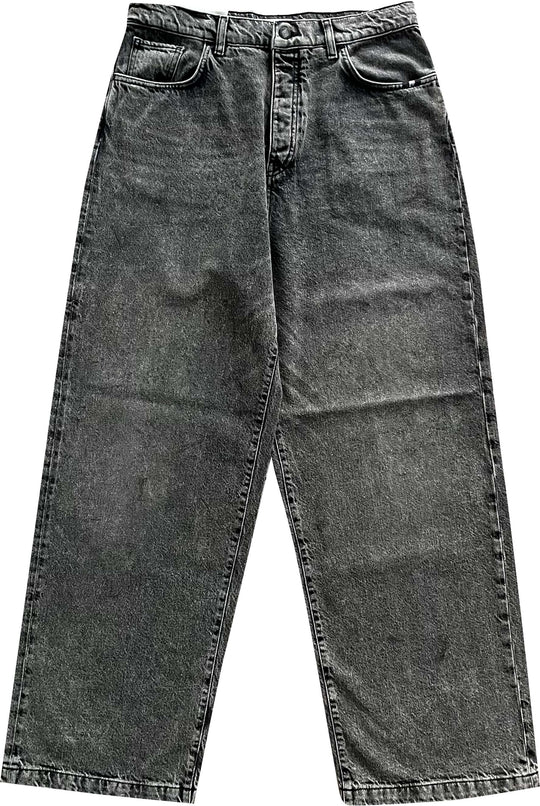  Amish Jeans Wide Denim Marble Black Uomo Grigio