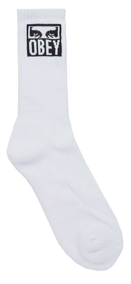  Obey Calze Eyes Icon Socks White Uomo Bianco