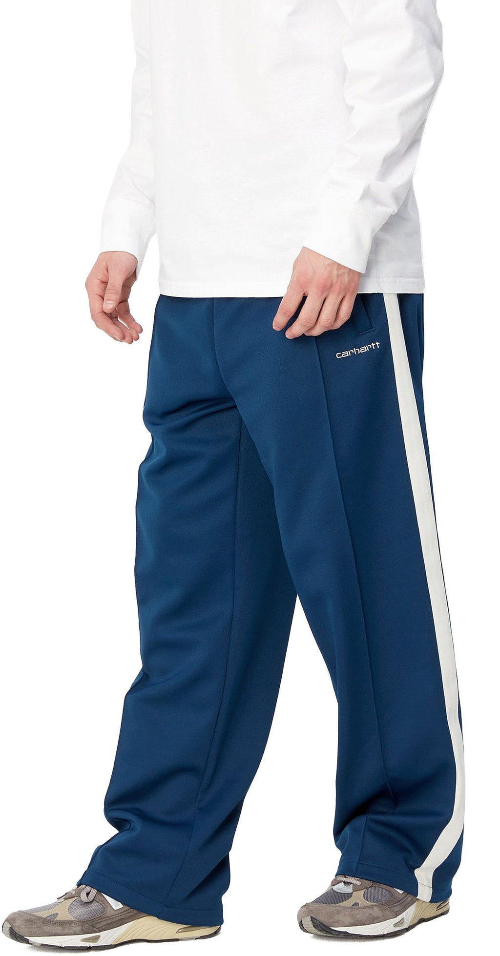  Carhartt Wip Pantalone Benchill Sweat Pant Elder Wax Blue Uomo - 3