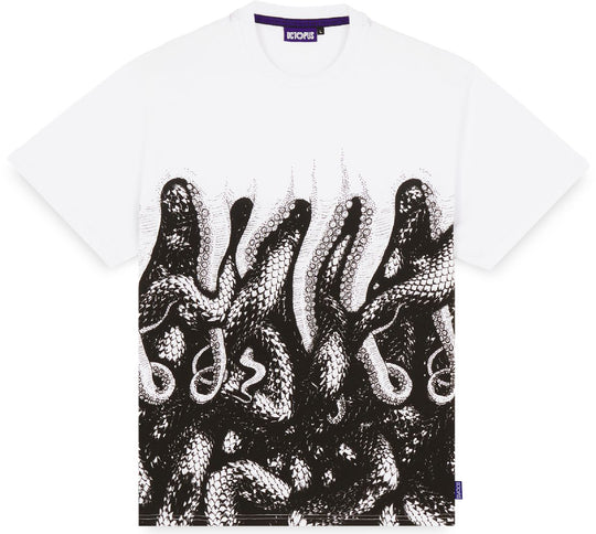 Octopus T-shirt Snakes Tee Dusty White Uomo Bianco