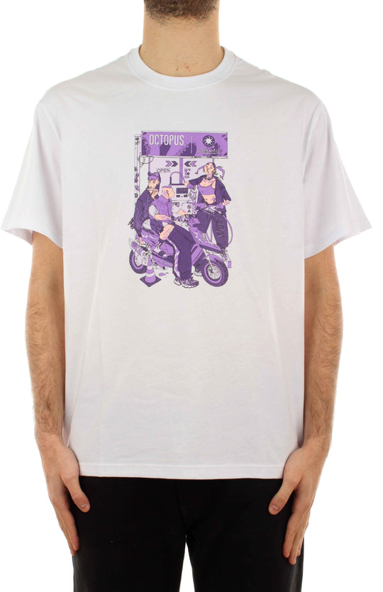  Octopus T-shirt Gas Tee White Special_unisex Bianco