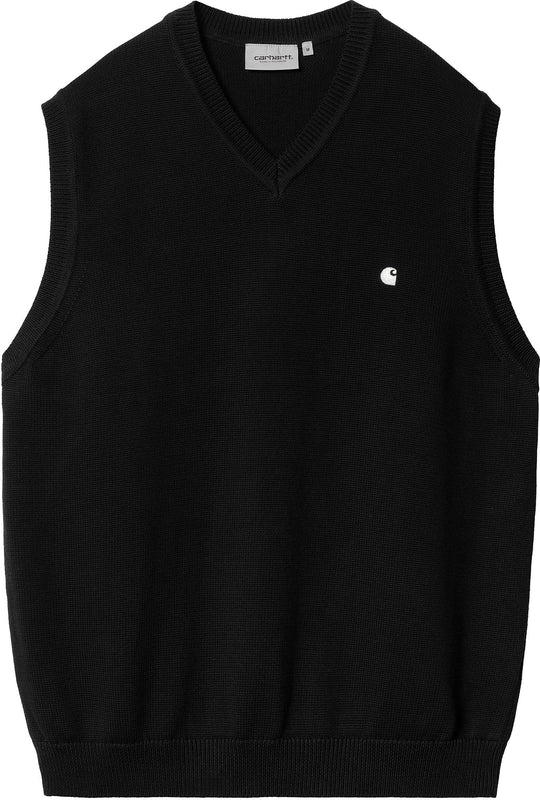  Carhartt Wip Gilet Madison Vest Sweater Black Wax Uomo Nero