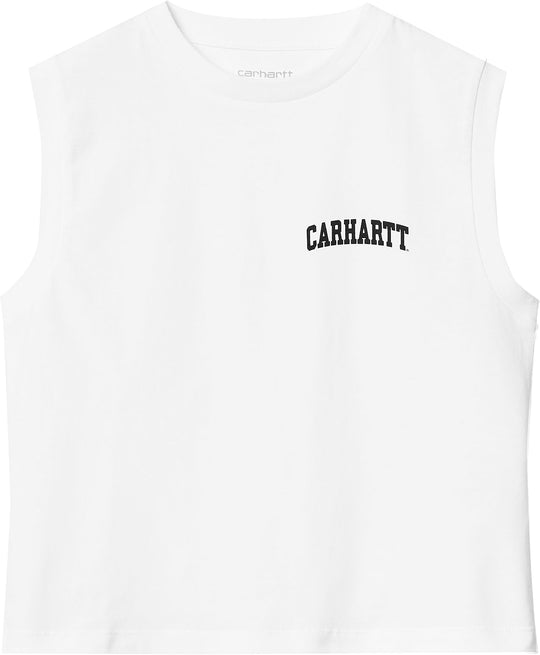  Carhartt Wip Canotta W University A-shirt White Black Donna Bianco