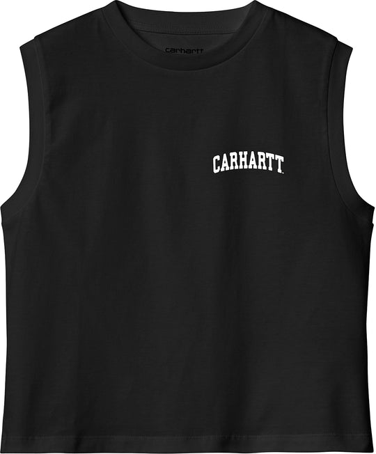  Carhartt Wip Canotta W University A-shirt Black White Donna Nero