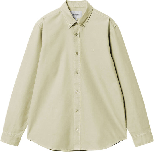  Carhartt Wip Camicia L/s Bolton Shirt Beryl Garment Dyed Uomo Giallo
