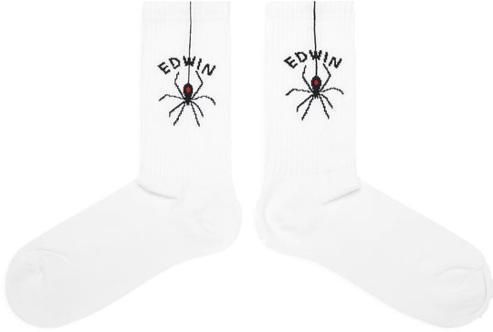 Edwin Calze Spider Socks White Uomo Bianco
