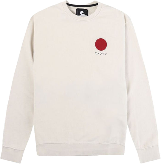  Edwin Felpa Japanese Sun Sweat Whisper White Uomo Bianco