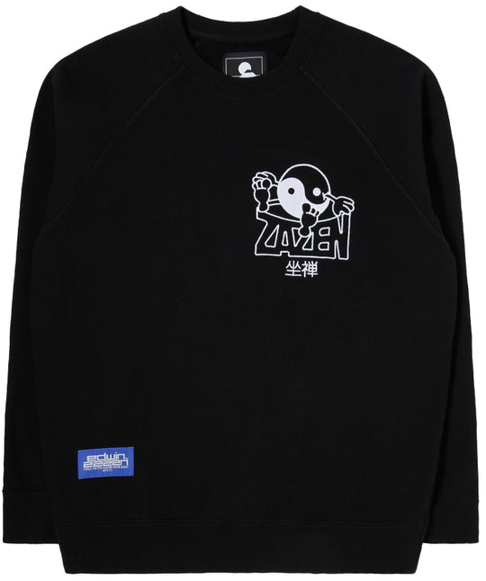  Edwin Felpa Zazen Sweat Black Uomo Nero