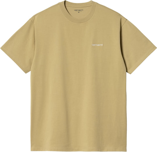  Carhartt Wip T-shirt S/s Script Embroidery Tee Agate Uomo Giallo