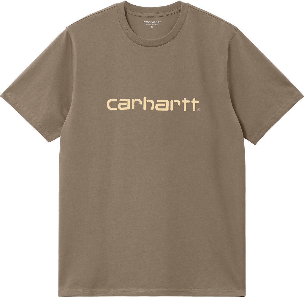  Carhartt Wip T-shirt S/s Script Tee Branch Rattan Uomo Marrone