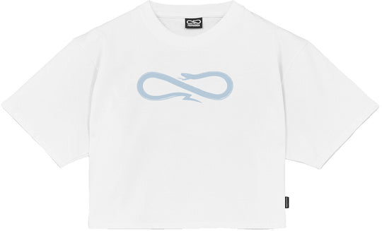  Propaganda T-shirt Logo Woman Crop Top Tee White Donna Bianco