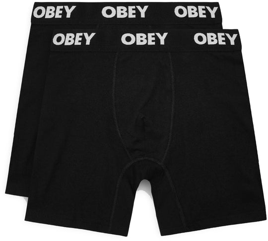  Obey Established Works 2 Pack Boxer Briefs Under Black Uomo Nero