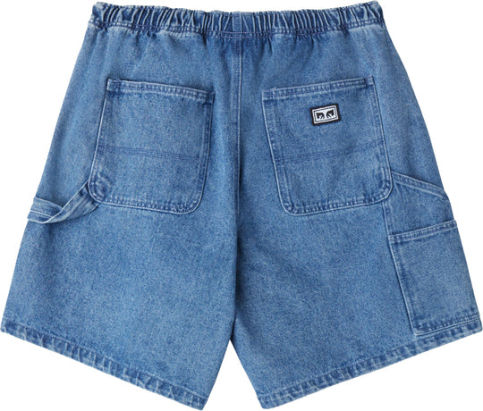  Obey Easy Denim Carpenter Short Light Indigo Uomo Blue