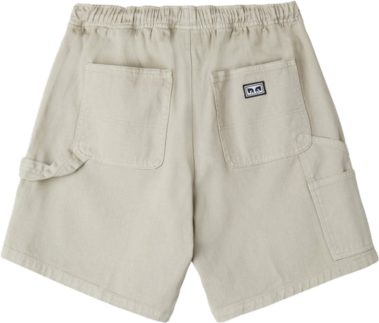  Obey Easy Denim Carpenter Short Silver Grey Uomo Grigio