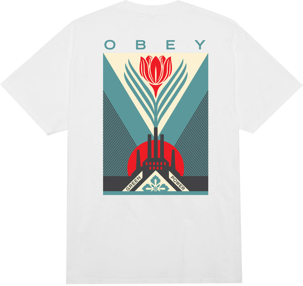 Obey t-shirt Green Power Factory Classic Tee white