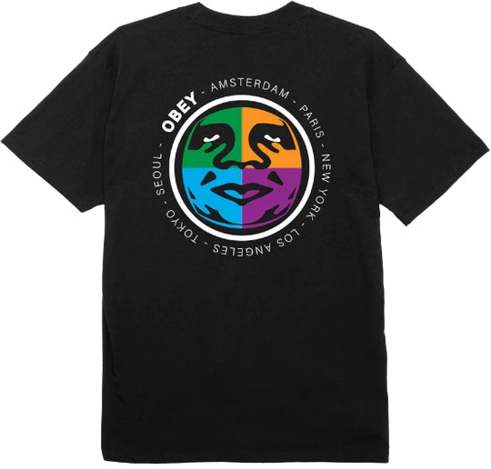  Obey T-shirt City Built Classic Tee Black Uomo Nero