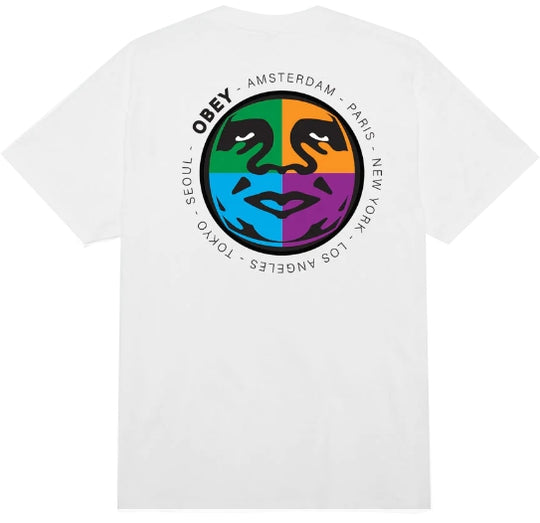  Obey T-shirt City Built Classic Tee White Uomo Bianco