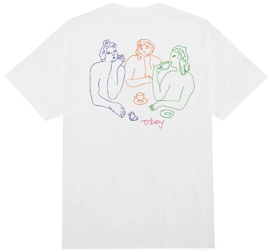  Obey T-shirt Cup Of Tea Classic Tee White Uomo Bianco