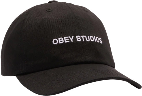  Obey Cappello Studios Strap Back Hat Black Uomo Nero