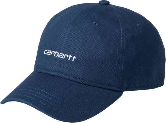  Carhartt Wip Cappello Canvas Script Cap Elder White Uomo Blue